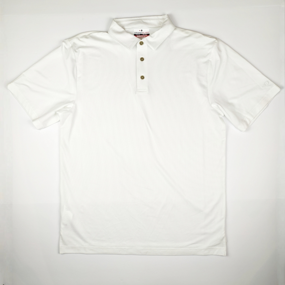 ⛳Grand Slam White Polo Shirt M | Performance Golf | Casual Everyday Wear